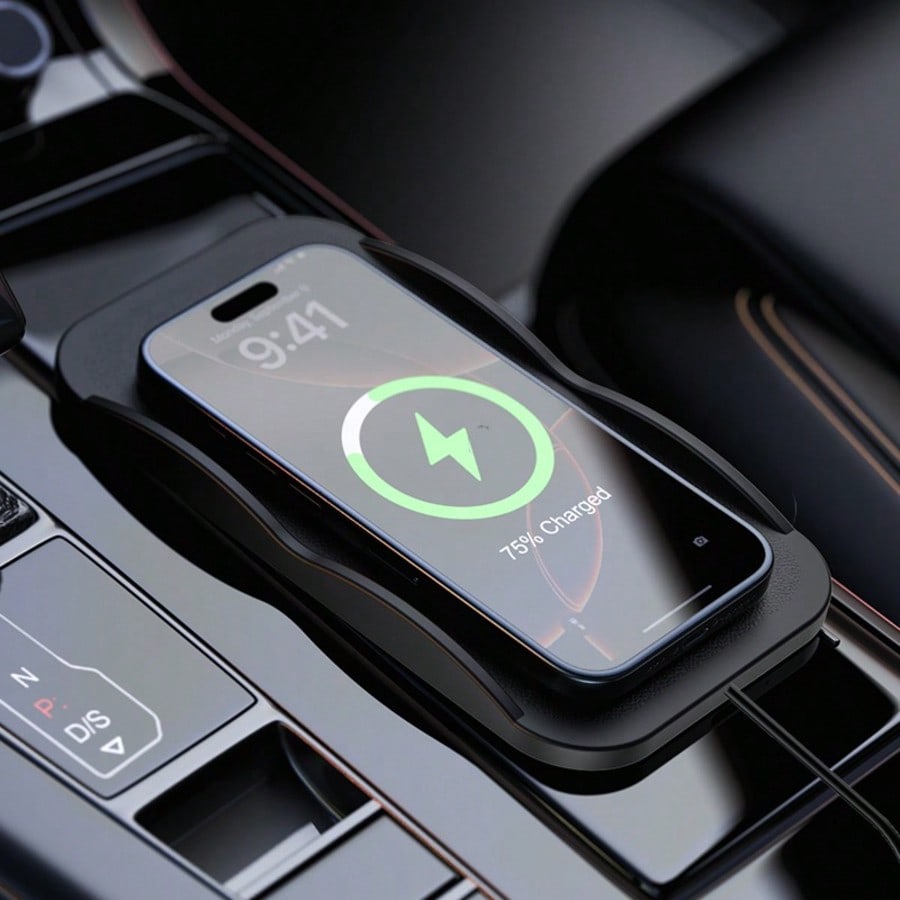 Wireless Car Charger Mount Fast Charging - شاحن لاسلكي للسيارة بتصميم مربع من