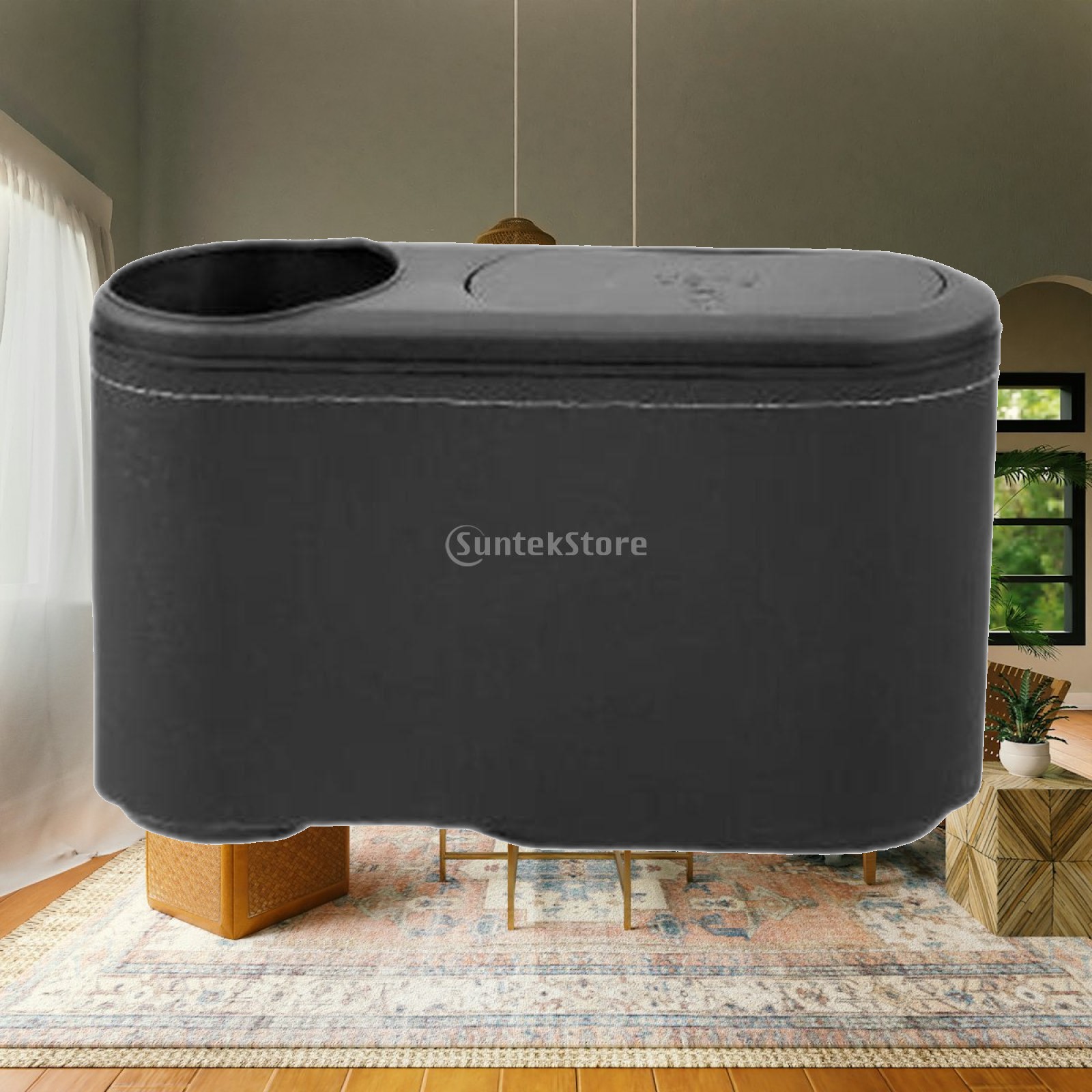 Waterproof Car Trash Can With Lid - سلة مهملات للسيارة مع غطاء، حاوية