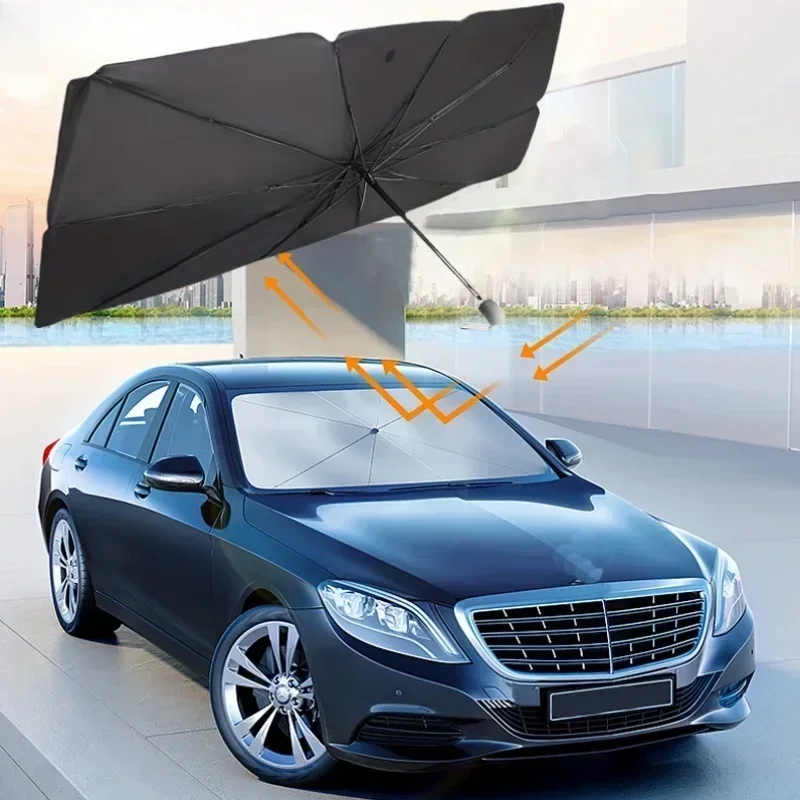 Car Sunshade Windshield Umbrella Foldable - مظلة واقية من الشمس للزجاج الأمامي