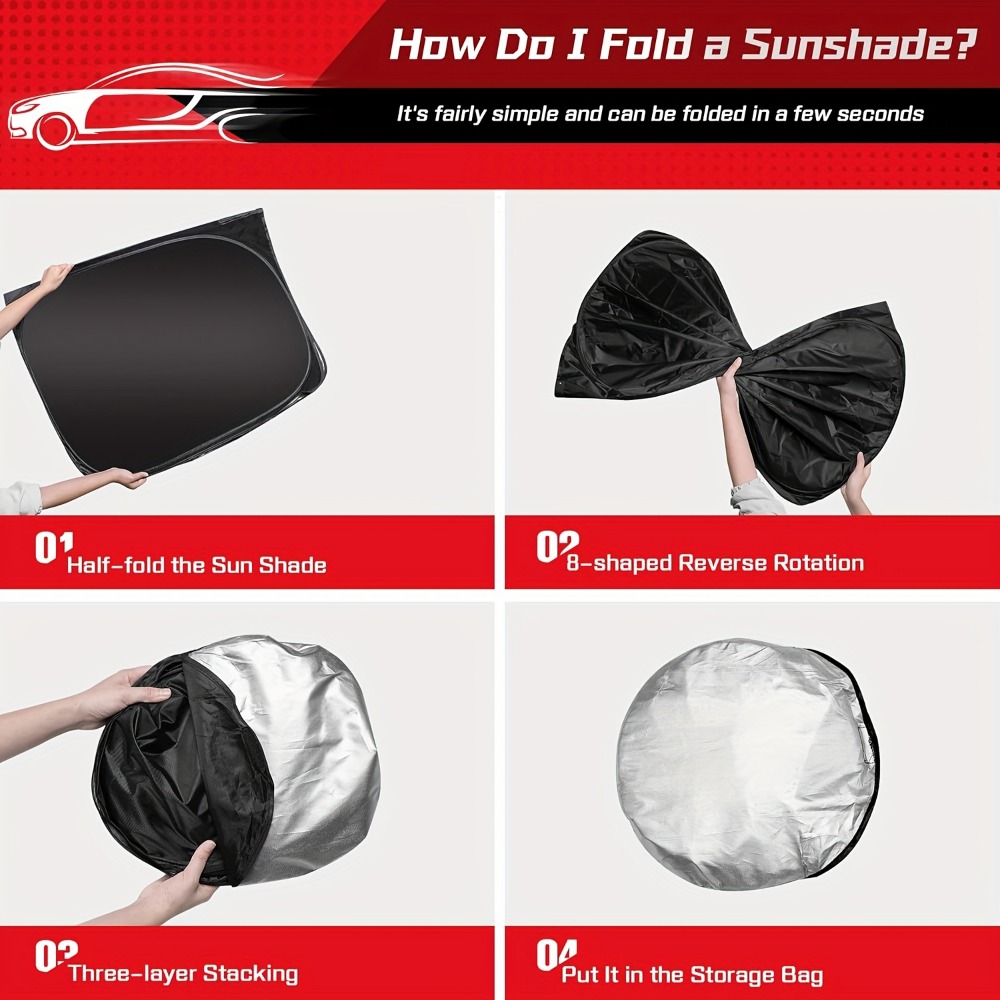 مظلة شمسية للزجاج الأمامي للسي - مراجعة Car Sunshade Windshield Umbrella Foldable وسعره