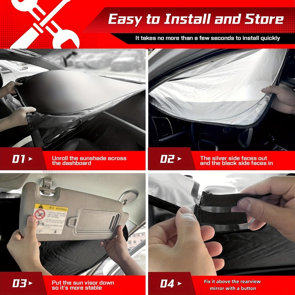 مظلة شمسية للزجاج الأمامي للسي - مراجعة Car Sunshade Windshield Umbrella Foldable وسعره