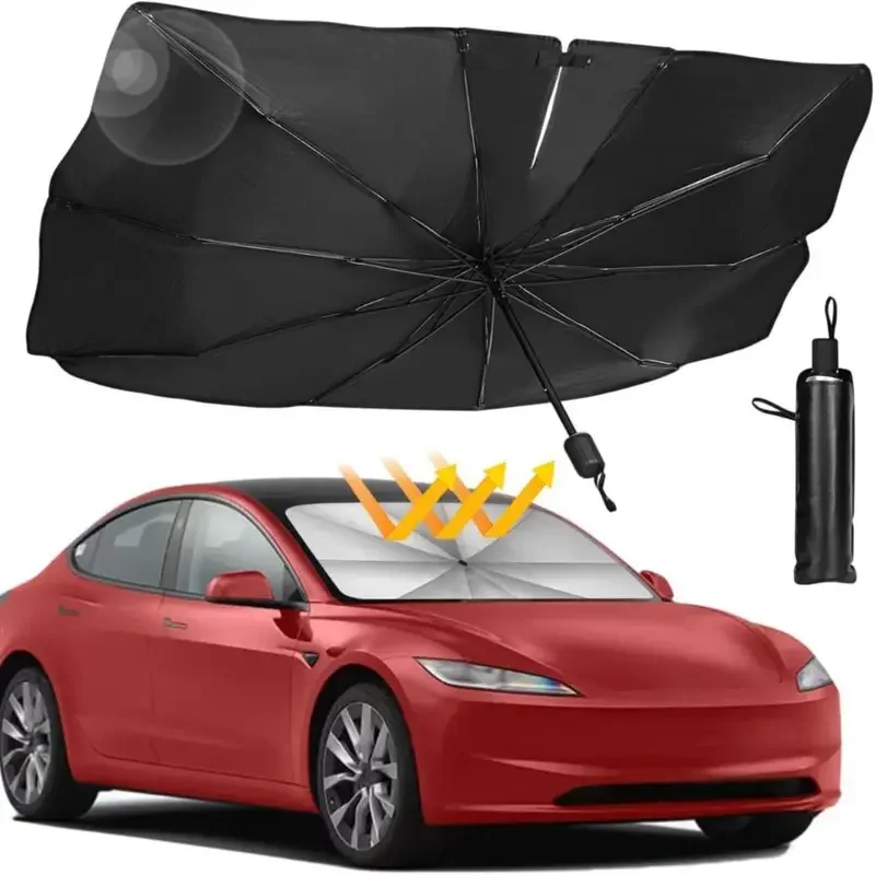 مظلة شمسية قابلة للطي للزجاج ا - مراجعة Car Sunshade Windshield Umbrella Foldable وسعره