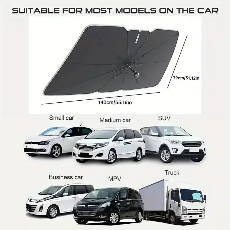 مظلة سيارة قابلة للطي، واقي شم - مراجعة Car Sunshade Windshield Umbrella Foldable وسعره