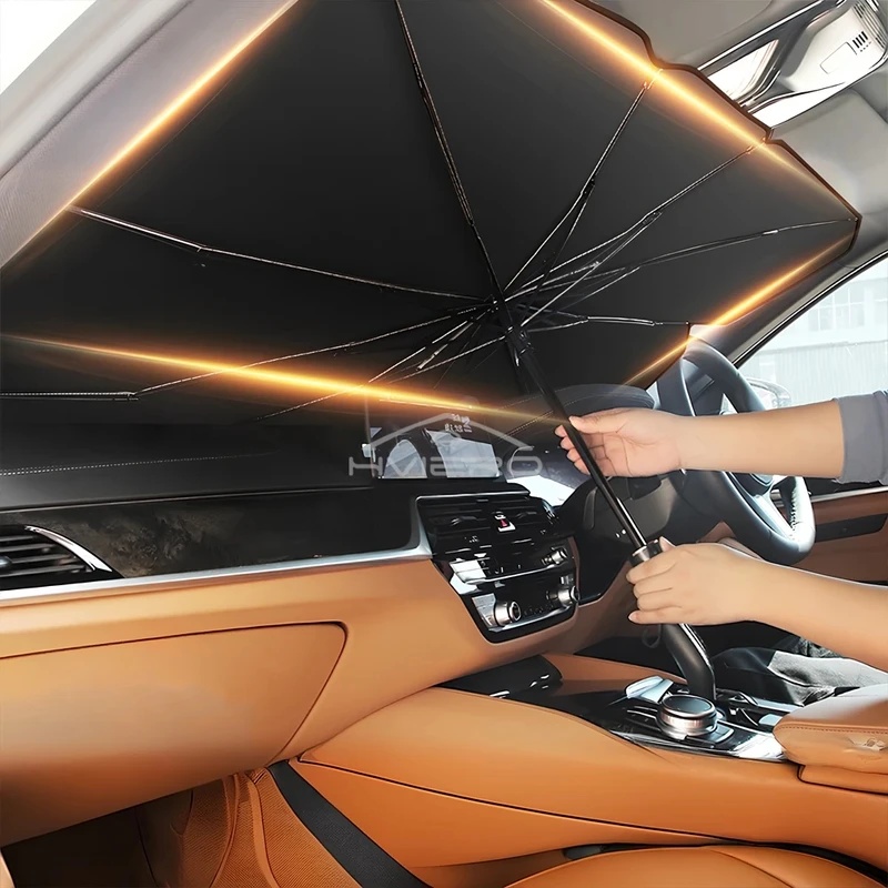 حشوات جوارب عيد الميلاد، مظلة  - مراجعة Car Sunshade Windshield Umbrella Foldable وسعره