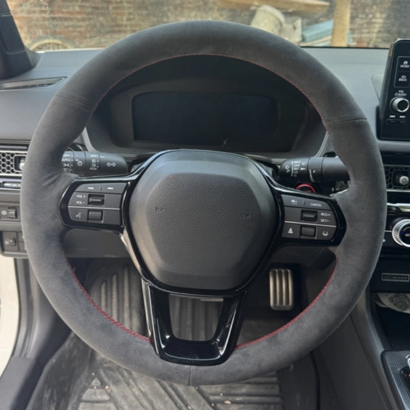 مخصص مخيط يدويا الأسود الجلد ا - مراجعة Car Steering Wheel Cover Anti Slip Breathable وسعره