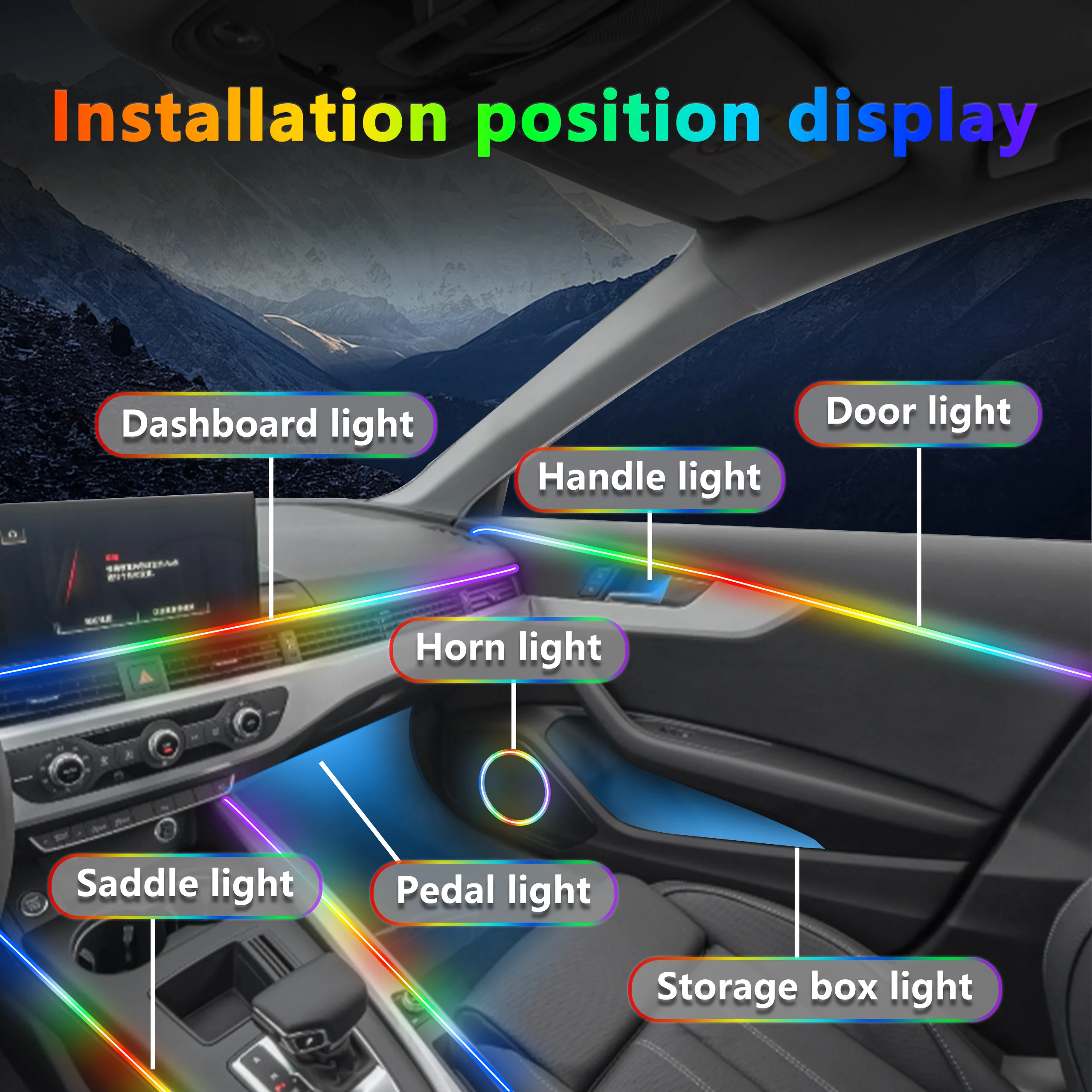 طقم إضاءة داخلية للسيارة لتسلا - مراجعة Led Ambient Interior Car Lights App Control وسعره