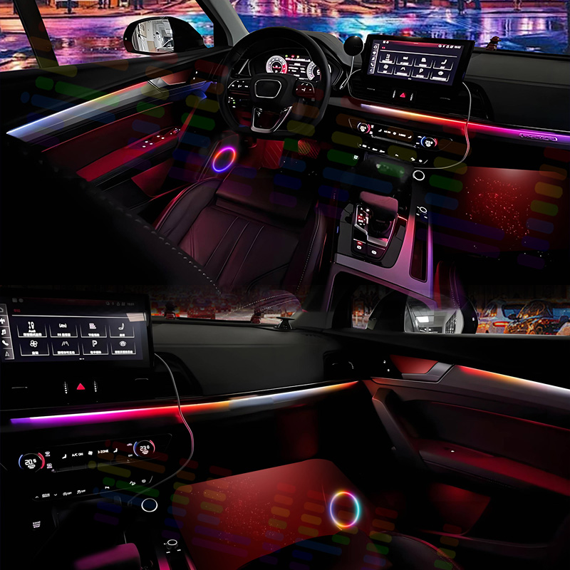 طقم إضاءة داخلية للسيارة لتسلا - مراجعة Led Ambient Interior Car Lights App Control وسعره